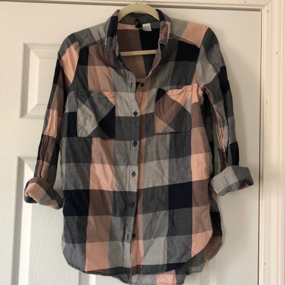 Plaid long sleeve button down